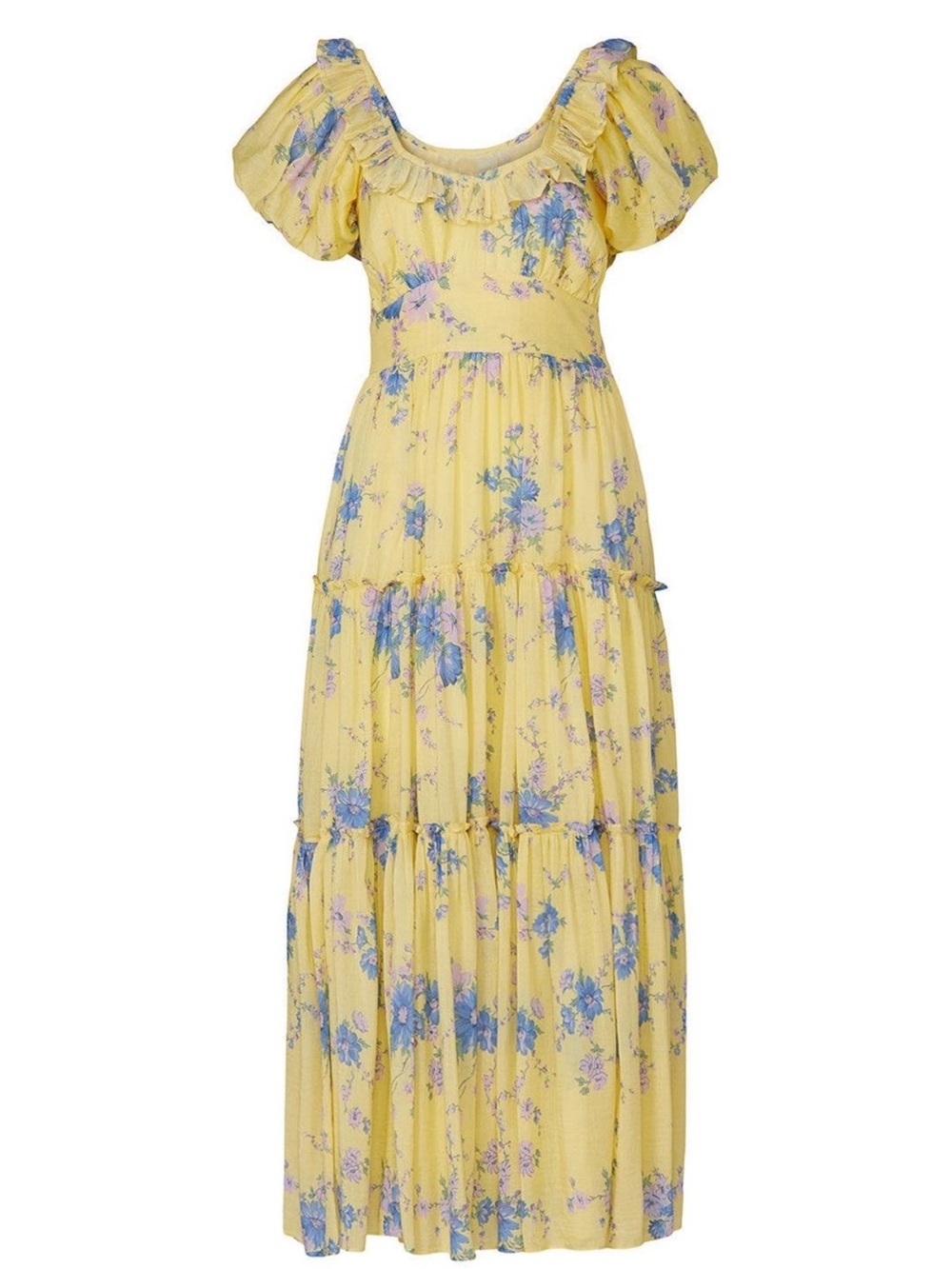 LoveShackFancy Yellow Floral Dress Size 6